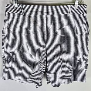 Hilary Radley Striped Khaki Shorts Size XL Minimalist Summer Vacation Bohemian